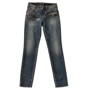 Silver Jeans Co. Aiko High Pencil Skinny Jeans size 27 Blue Denim Zipper details